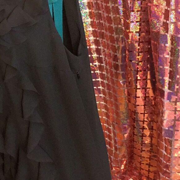 LANE BRYANT black dress with ruffled front, sleeveless, size 20 - Picture 7 of 13